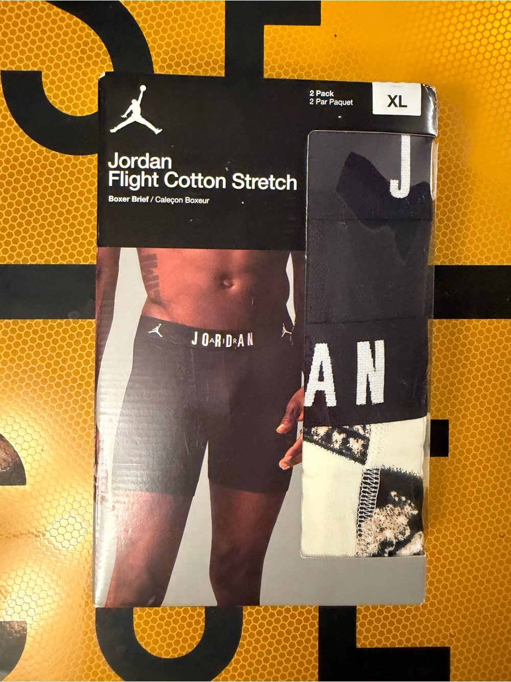 Jordan Flight Cotton Stretch Boxer Briefs - Black/White 2-pack Size XL🏀